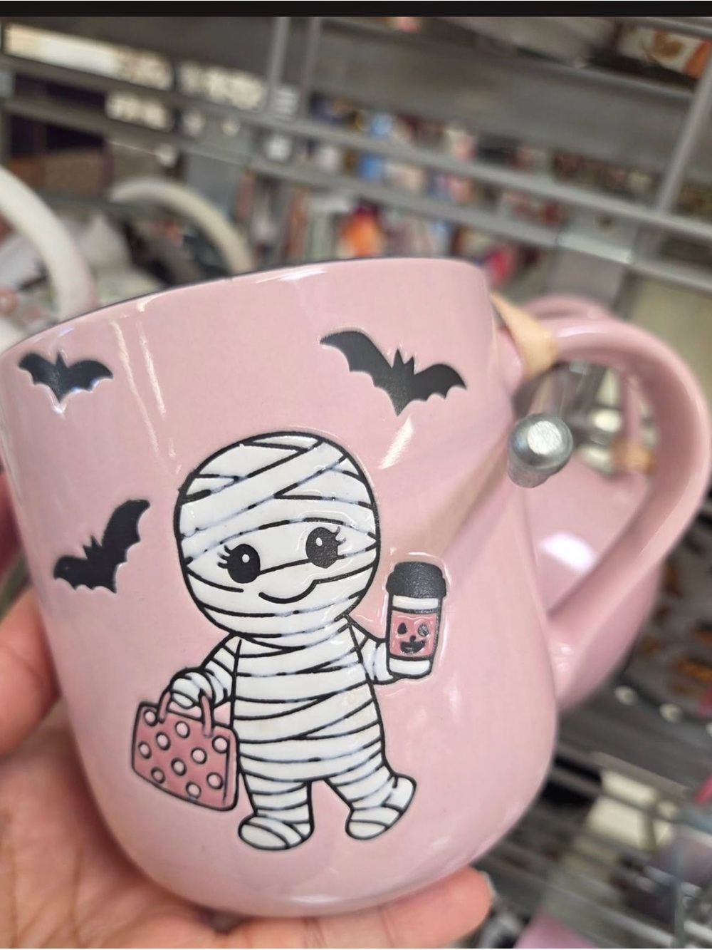 Pink Kids Halloween Mummy Mug - Cute Trick-or-Treat Design